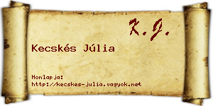 Kecskés Júlia névjegykártya