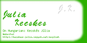 julia kecskes business card